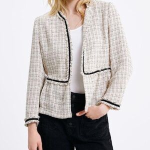ZARA never worn cream and black tweed jacket
